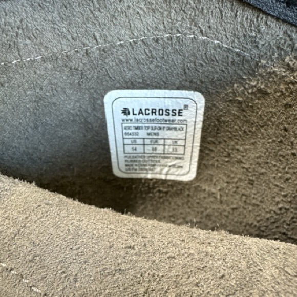 Lacrosse Aero Timber Slip-On 6" Gray/Black Men's Boots Size 14 - Picture 3 of 9